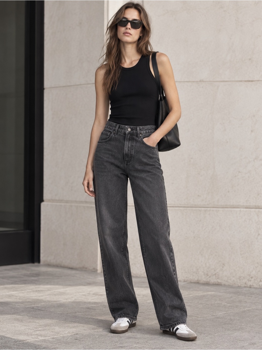 Zara Gray Washed Relaxed Straight Leg Jeans EU 38 US 6 100% Cotton